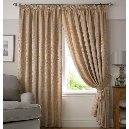 Tivoli Latte Pencil Pleat Curtains