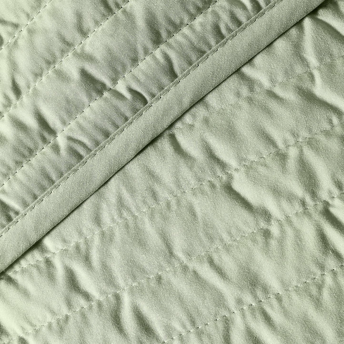 Quilted Lines Bedspread Sage Green