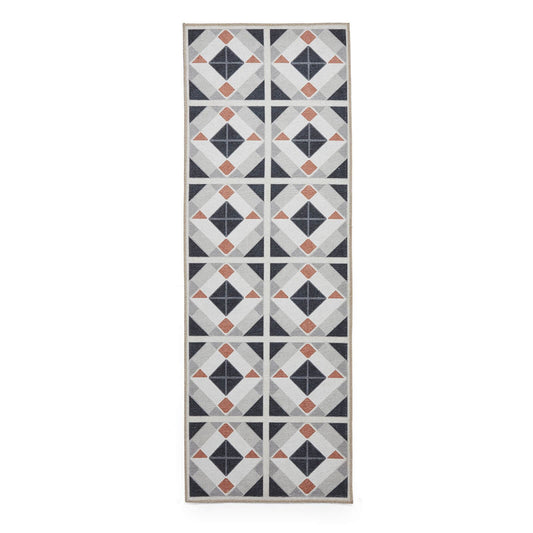 Victoria H1190 Grey/Orange Washable Rug