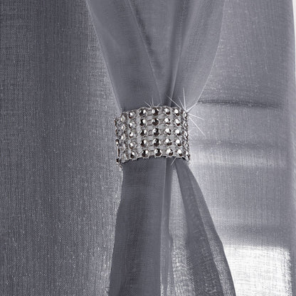 Diana Dolly Ring Top Silver Curtain Panel