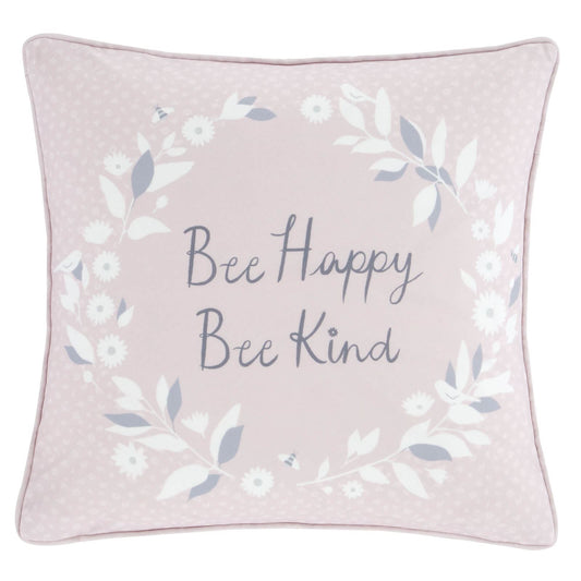 Bee Kind Pink / Grey Cushion Cover