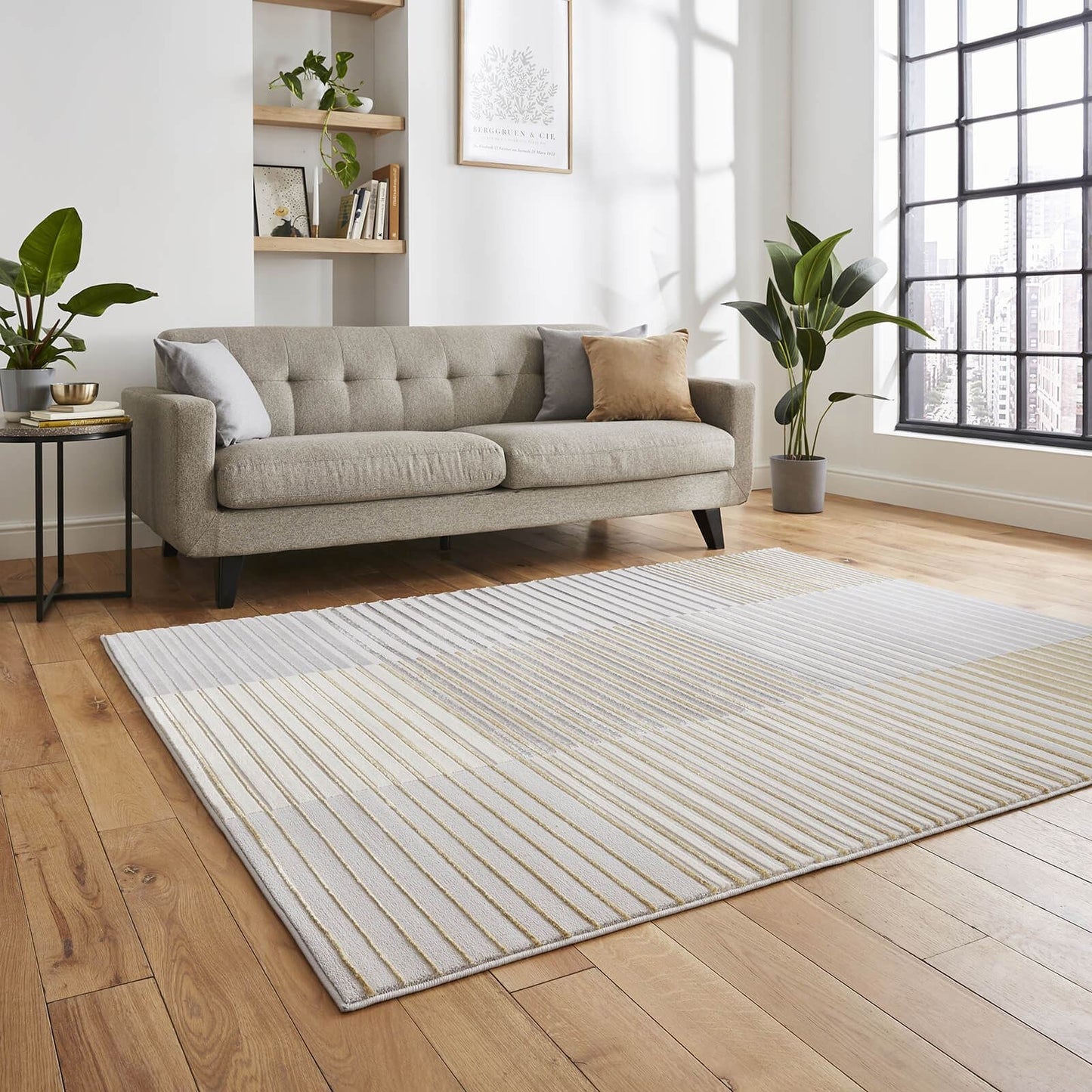 Apollo 2681 Grey/Gold Modern Rug