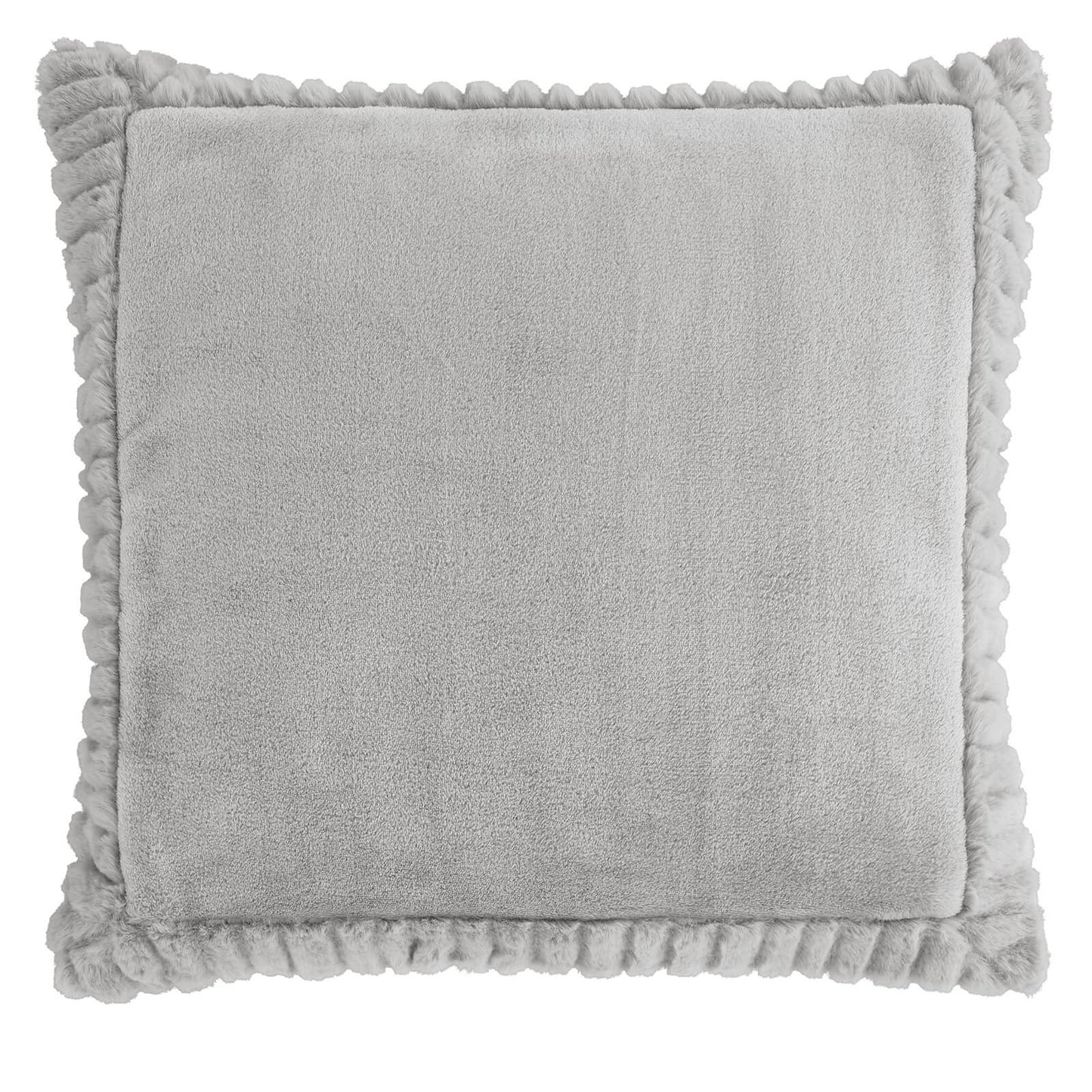 Velvet And Faux Fur Silver Cushion Cover