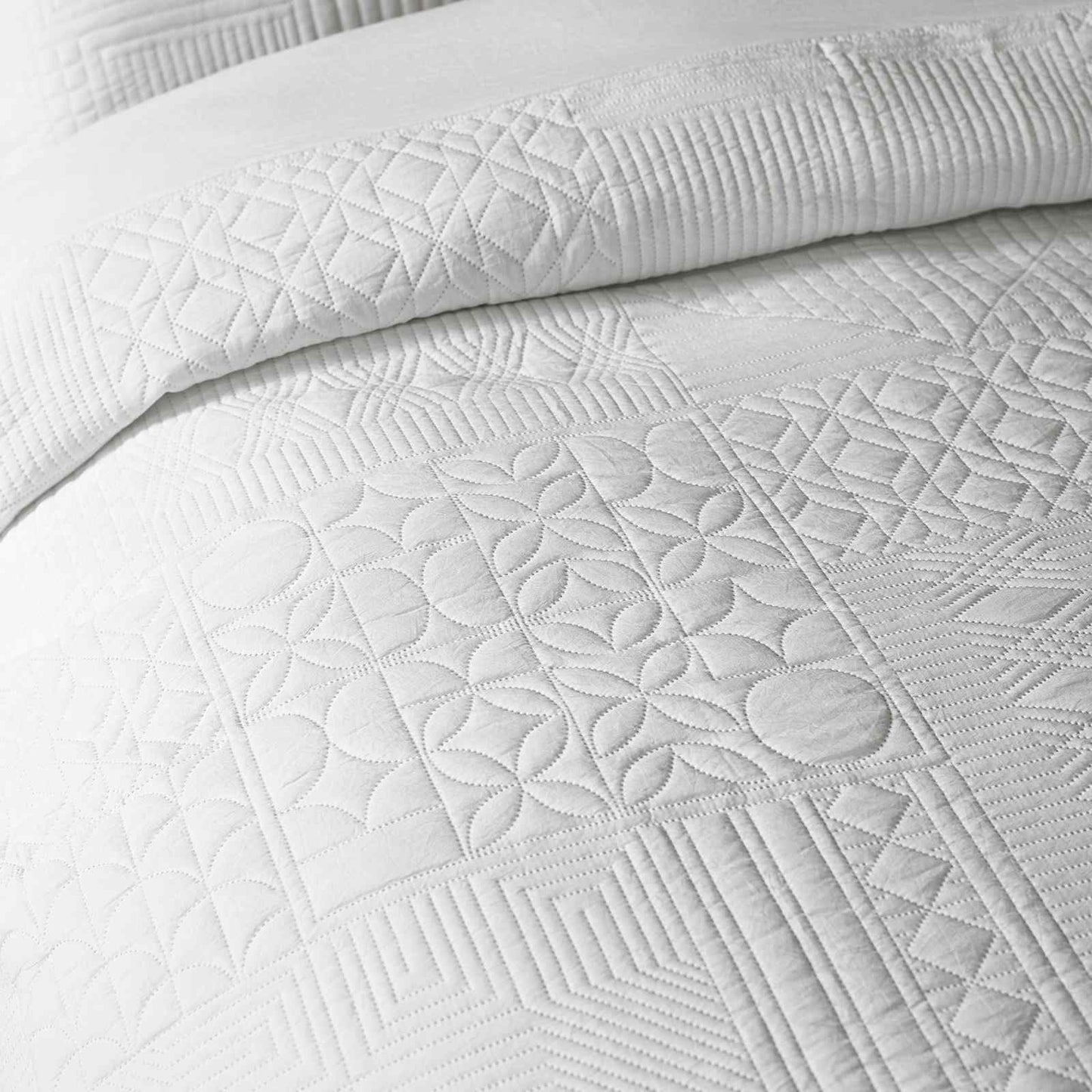 Folkstone Geo White Duvet Cover Set