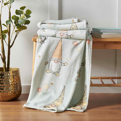 Spring Gonks Mint Green Blanket Throw