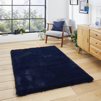 Super Teddy Navy Shaggy Rug