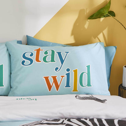 Stay Wild Zebra Blue Duvet Set