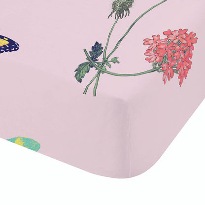 Butterfly Garden Pink Fitted Sheet