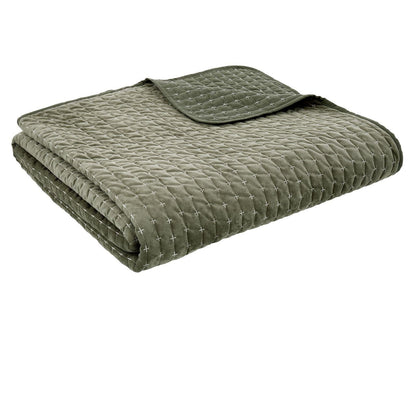 Bianca Attica Velvet Green Bedspread - 240x260cm