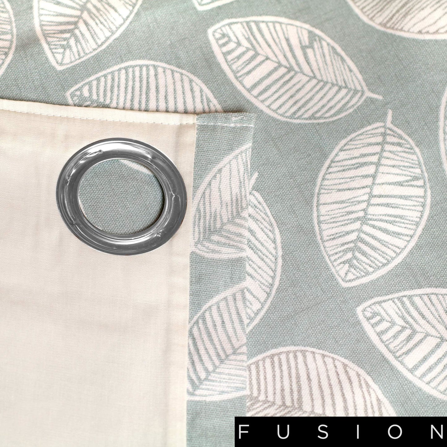 Delft Cotton Duck Egg Eyelet Curtains