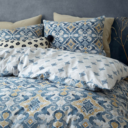 Inara Ikat Indigo Blue Duvet Cover Set