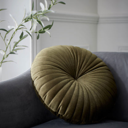 Round Cushion Soft Touch 40x40cm Cushion Olive Green