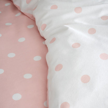 Brushed Polka Dot Pink Duvet Cover Set