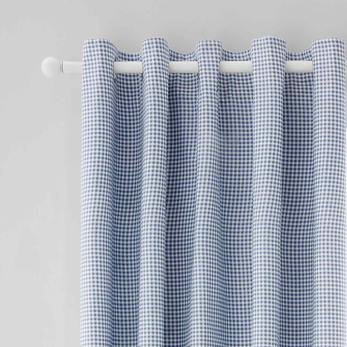 Lucie Floral Frill Blue Curtains Two Panels - 66x90 Inch