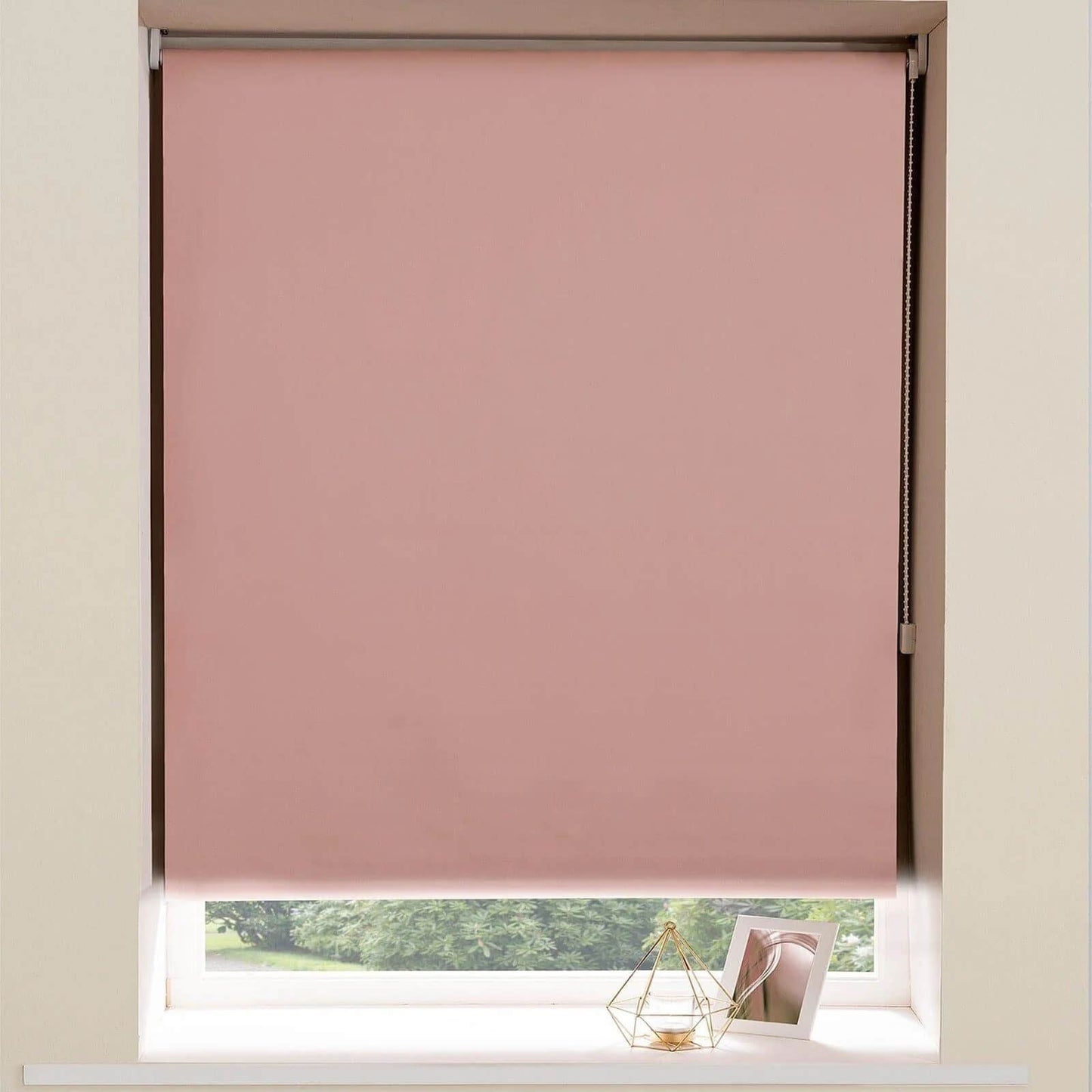 Plain Blackout Diamante Pink Roller Blind