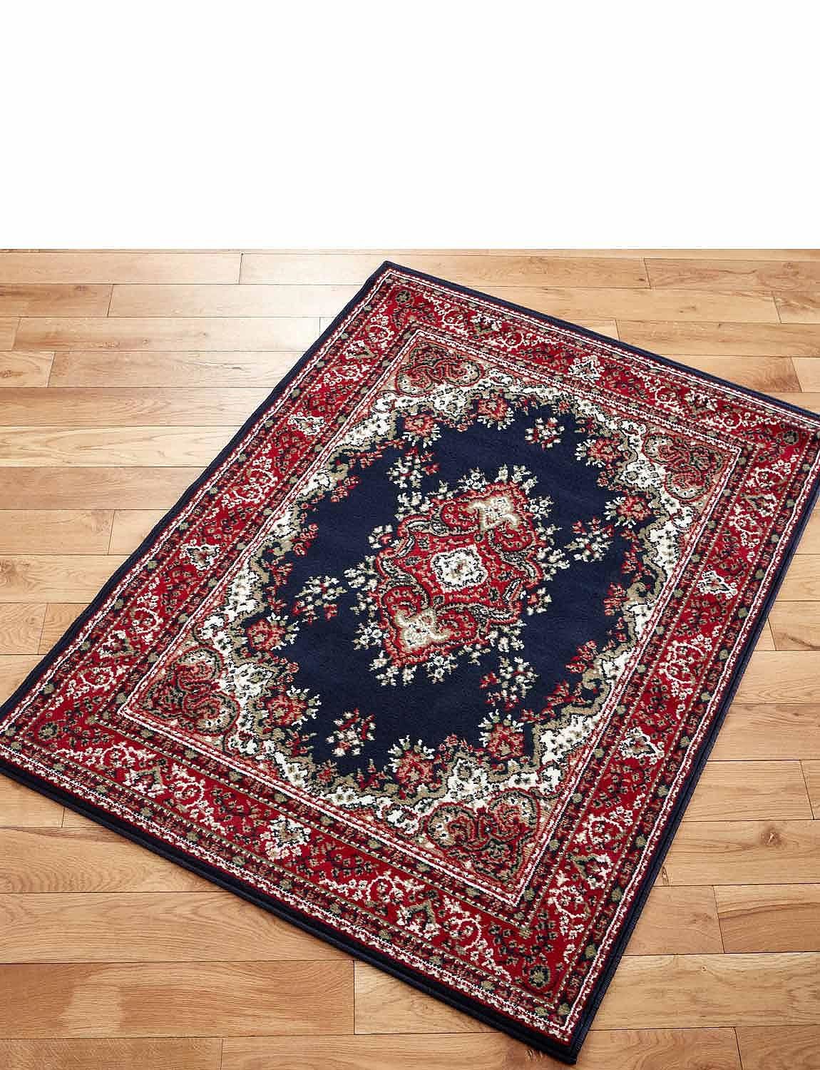 Traditional Poly Lancashire Navy Rugs