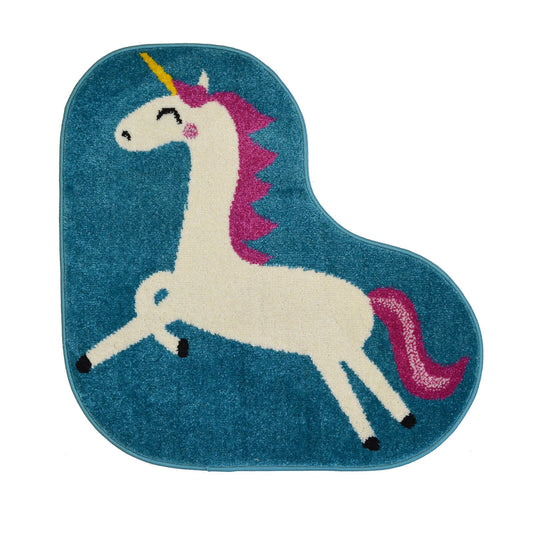Colour Pop Unicorn Kids Multi Rug - 100 X 100cm (3ft 2" x 3ft 2")