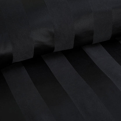 Catherine Lansfield So Soft Satin Stripe Black Fitted Sheet