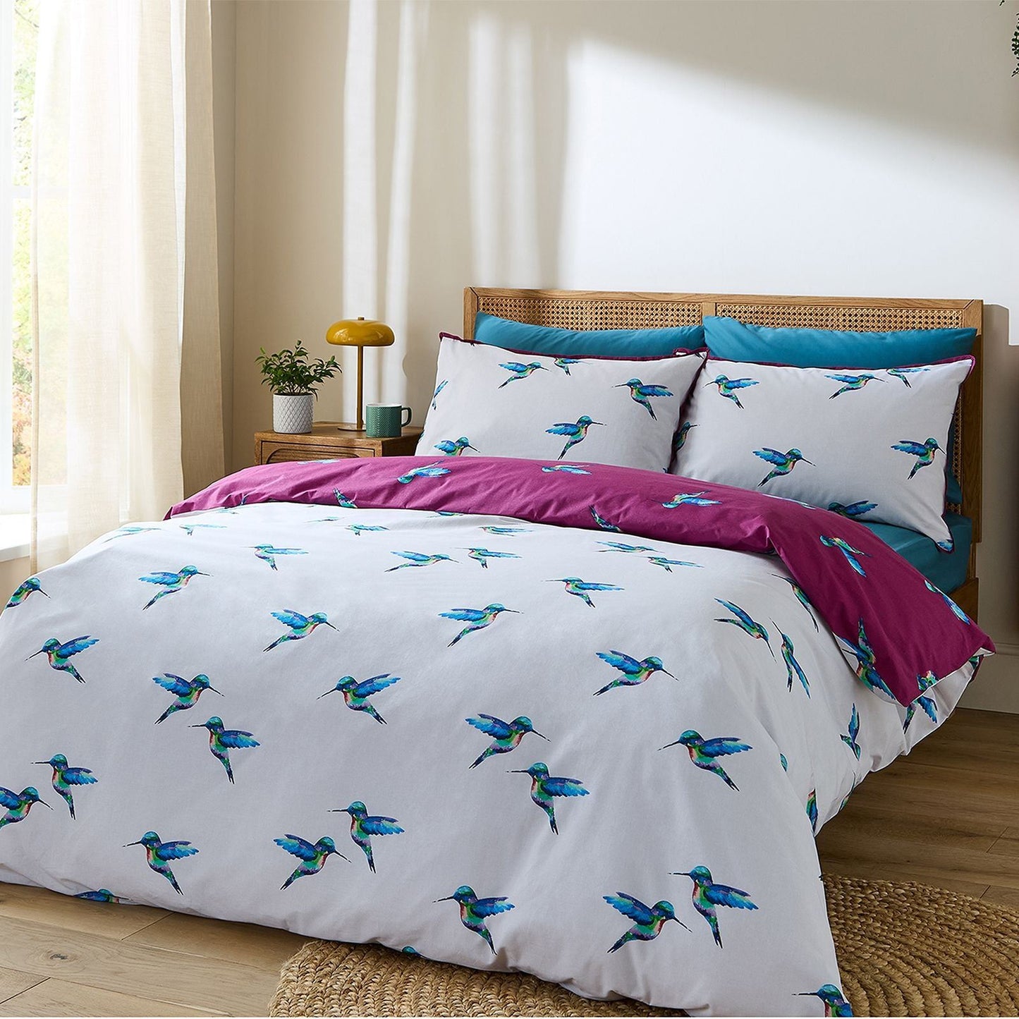 Their Nibs Hummingbird Plum Duvet Cover Set