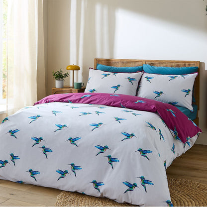 Their Nibs Hummingbird Plum Duvet Cover Set