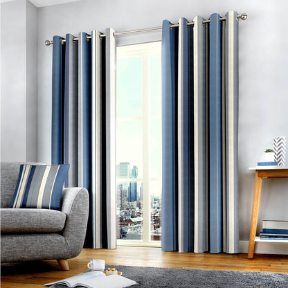 Whitworth Blue Eyelet Curtains