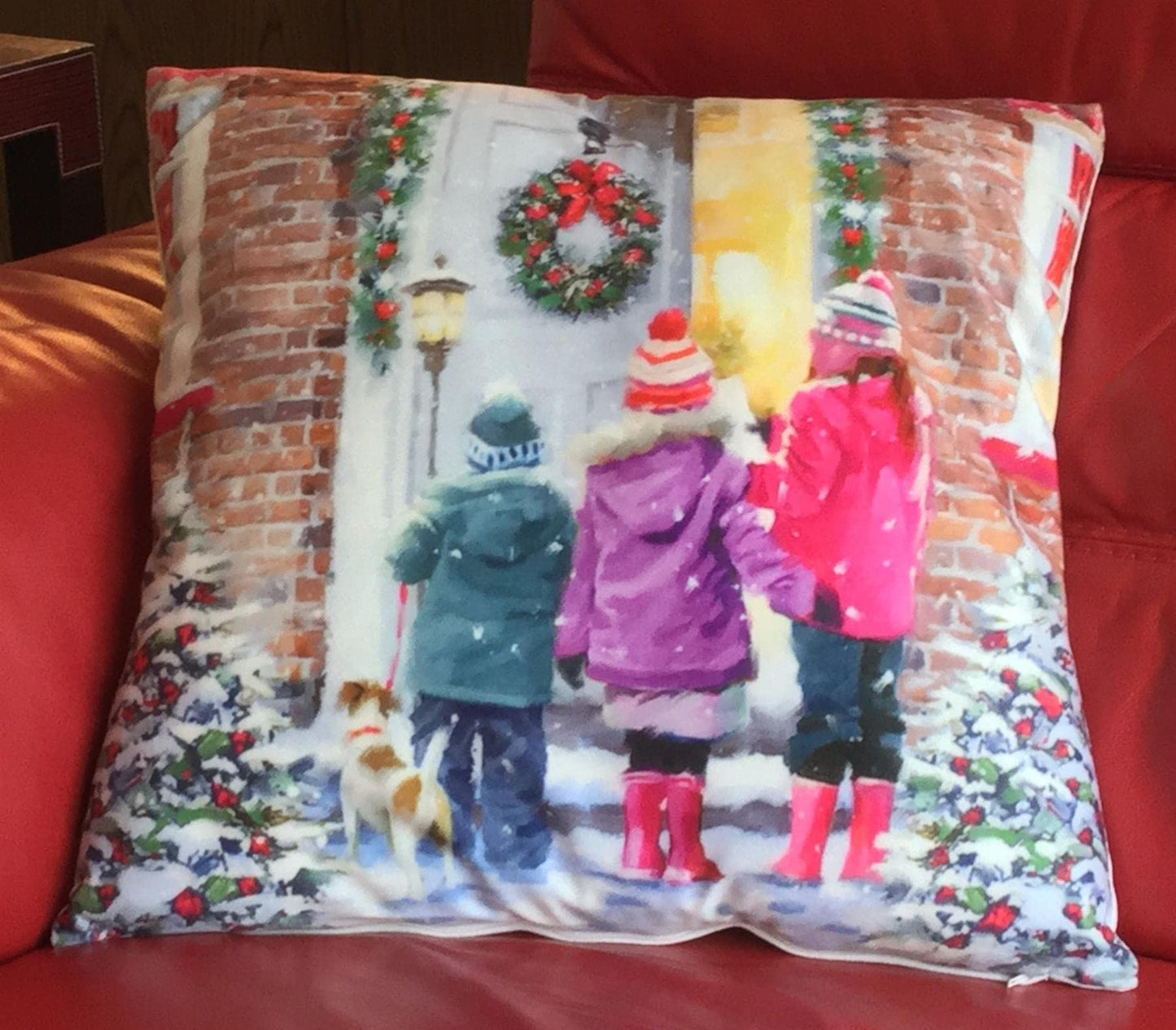 Christmas Carol Singers Cushion Cover