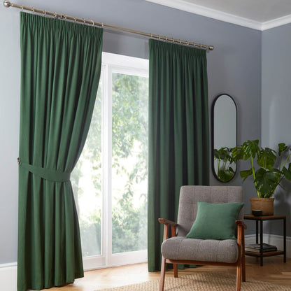 Dijon Green Pencil Pleat Curtains