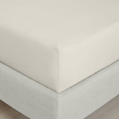 200TC Cotton Percale Natural Fitted Sheet