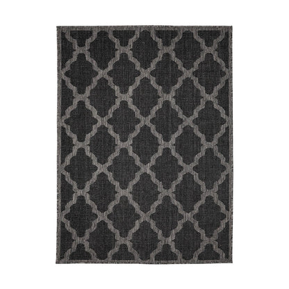 Flatweave Gel Trellis Black Rug