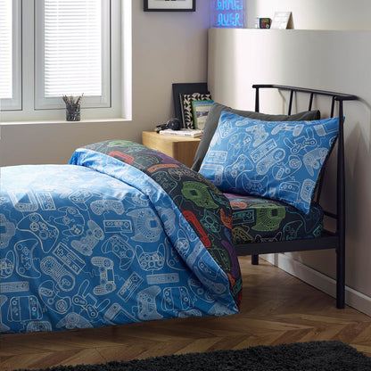 Catherine Lansfield Power Up Gamer Bedding Duvet Cover Set Black