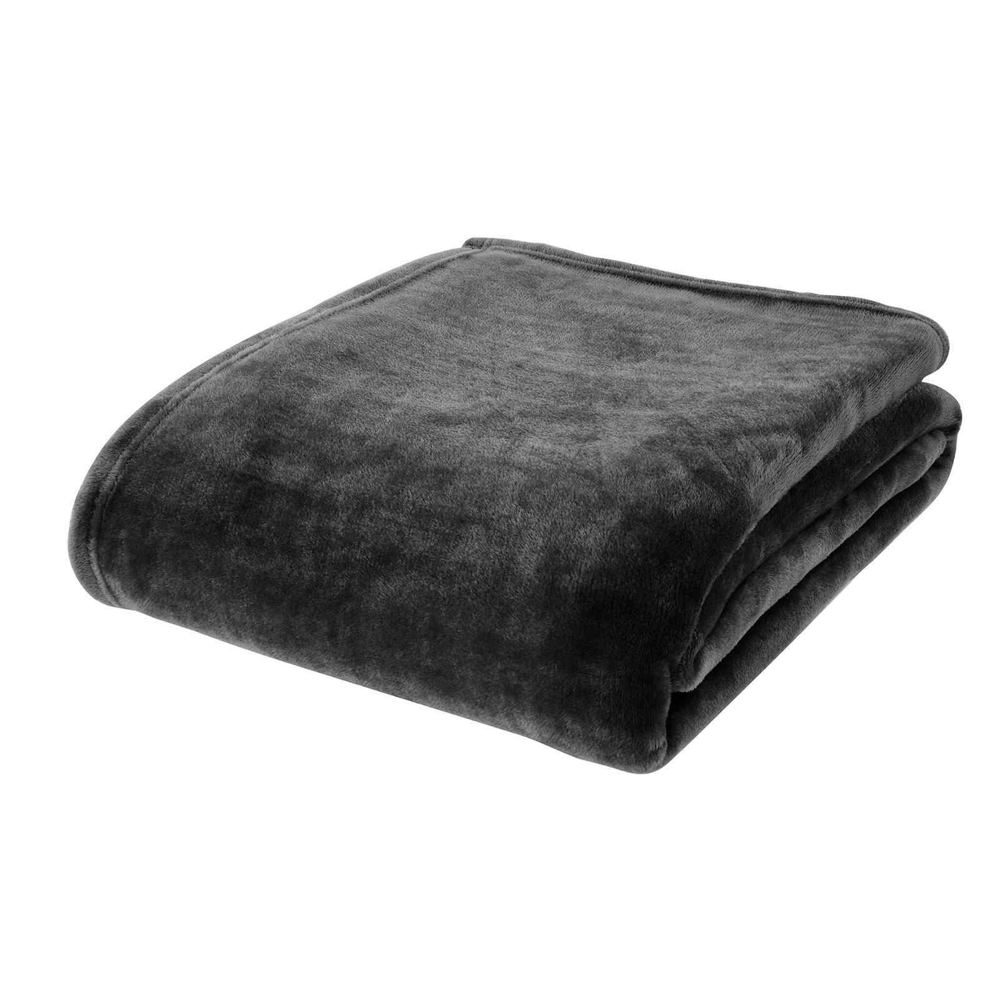 Raschel Velvet Touch Black Blanket Throw