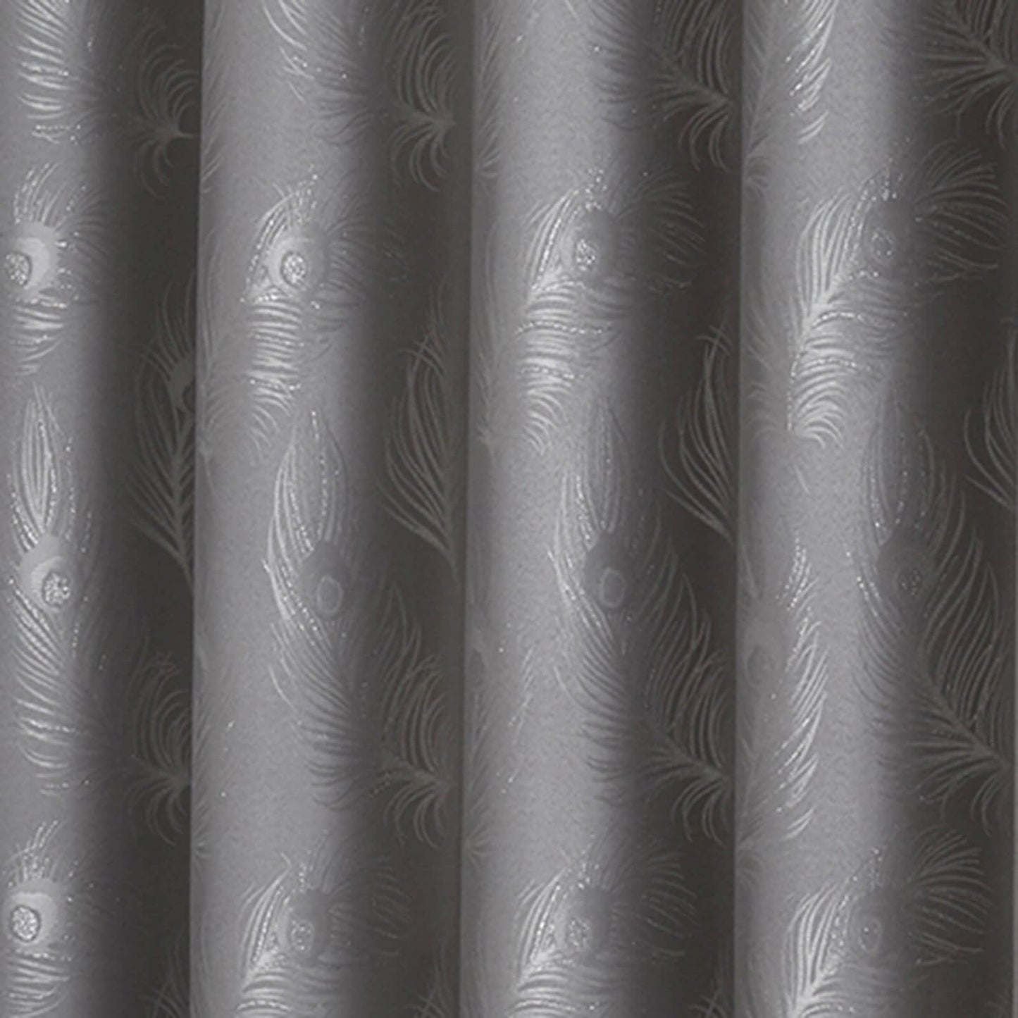 Feather Silver Eyelet Curtains