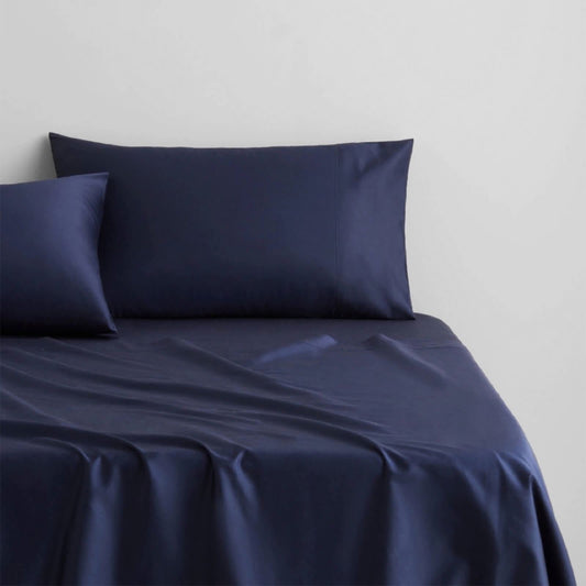 500TC Cotton Sateen Navy European Pillowcase