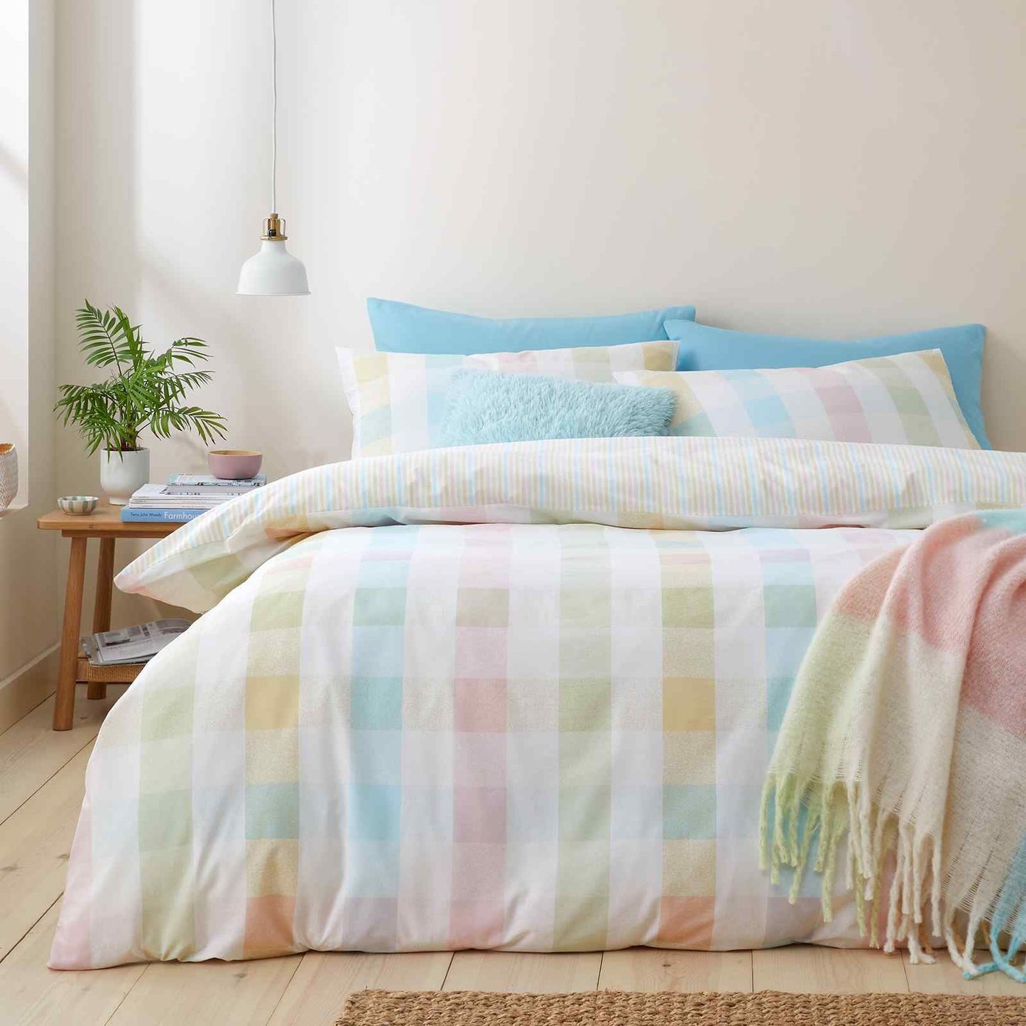 Spring Check Pastel Duvet Cover Set