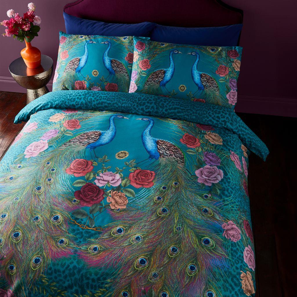 Xanadu Peacock Teal Duvet Cover Set