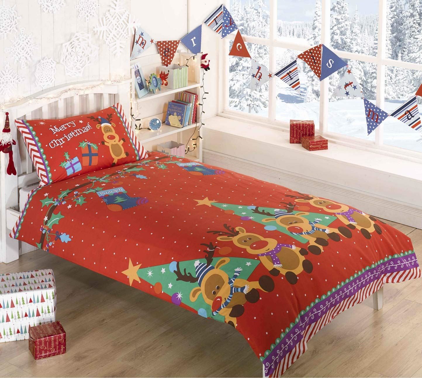 Rudolf Reindeer Kids Multi Duvet Set