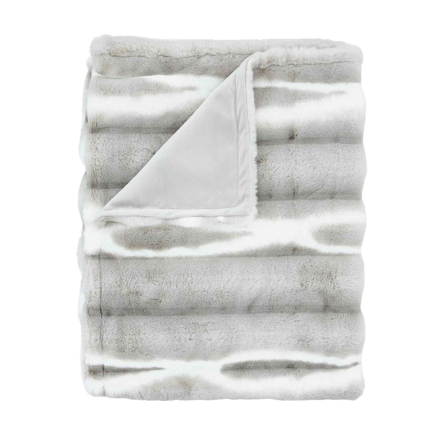 Flint Faux Fur Silver Blanket Throw
