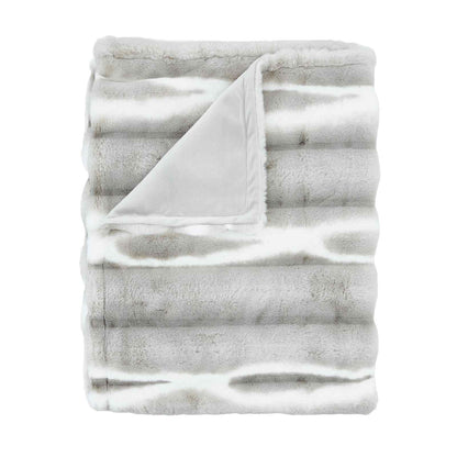 Flint Faux Fur Silver Blanket Throw