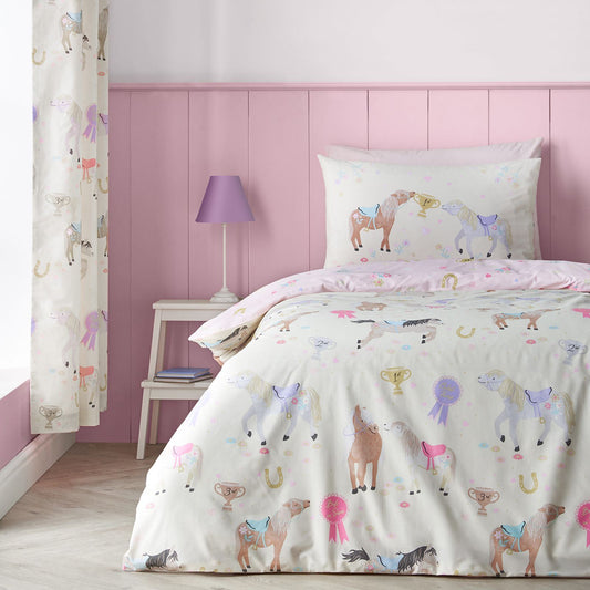 Catherine Lansfield Happy Horses Cream Duvet Cover Set