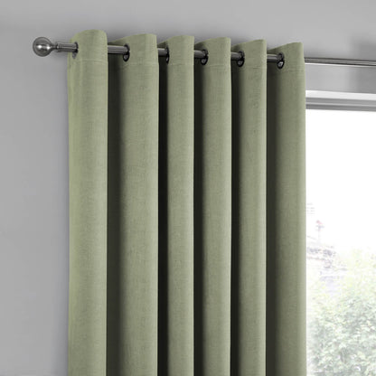 Strata Green Eyelet Curtains
