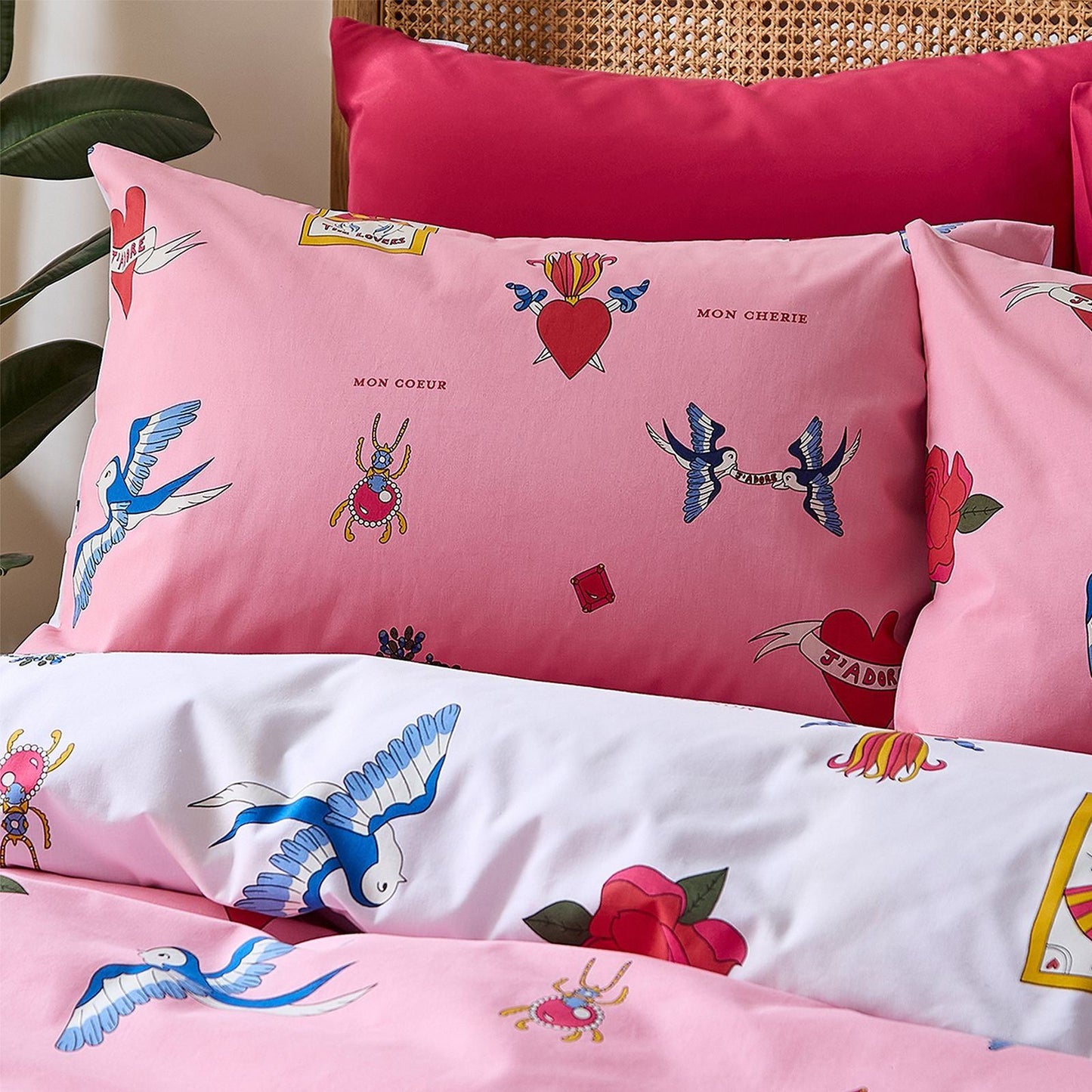Their Nibs Mon Coeur Pink Duvet Cover Set