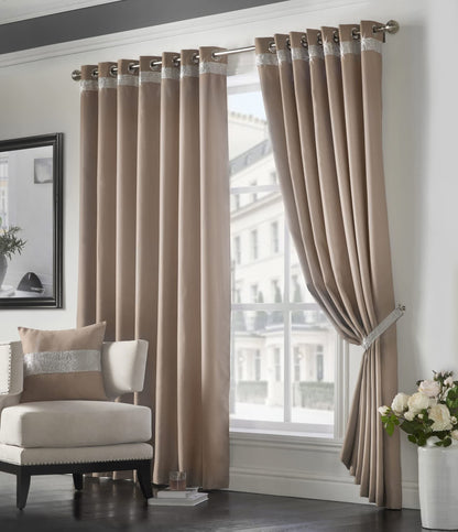 Palace Beige Eyelet Curtains