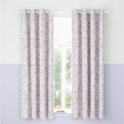 Fairytale Unicorn Fully Reversible 66x72 Inch Eyelet Curtains Two Panels Pink