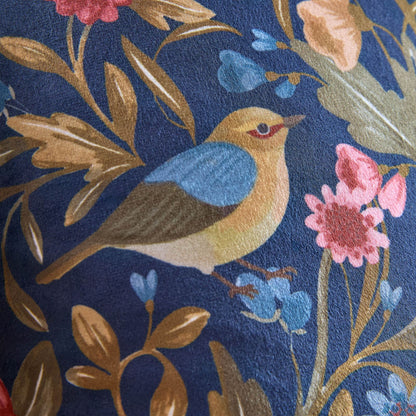 Catherine Lansfield Hedgerow Hopper Floral Cushion Navy Blue - 45x45cm