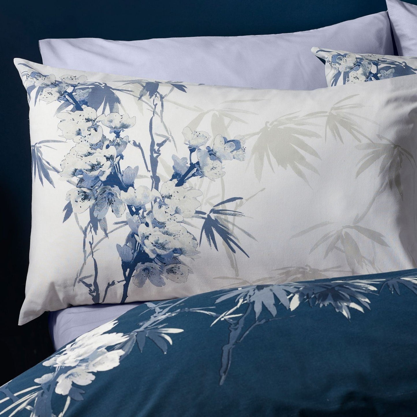 Catherine Lansfield Kyoto Floral Blue Duvet Cover Set