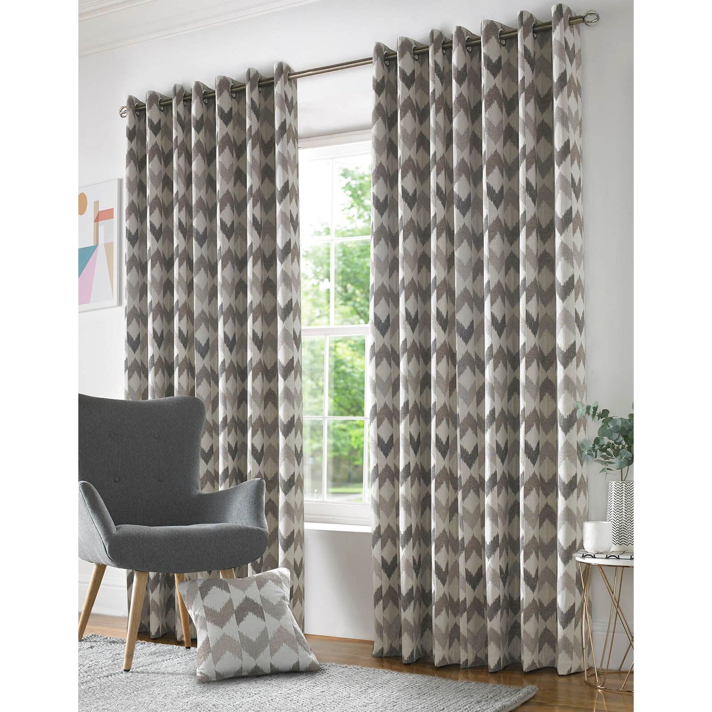 Insignia Beige Eyelet Curtains