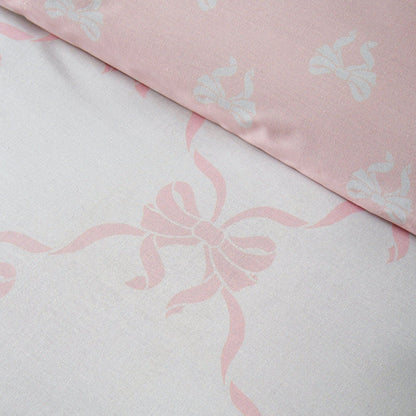 Catherine Lansfield Pretty Bows Reversible Bedding Duvet Cover Set Pink