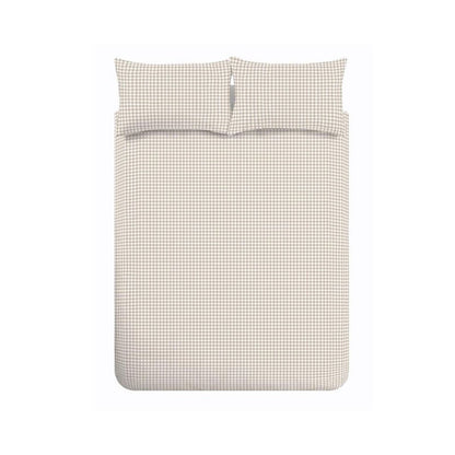 Catherine Lansfield Bamford Gingham Check Natural Duvet Cover Set