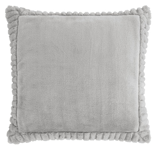 Velvet And Faux Fur Silver Filled Cushion