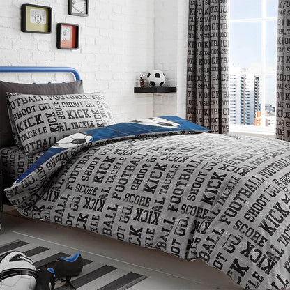 Football Sports Blue Duvet Set